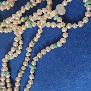 31 inch pearl and turquoise necklace